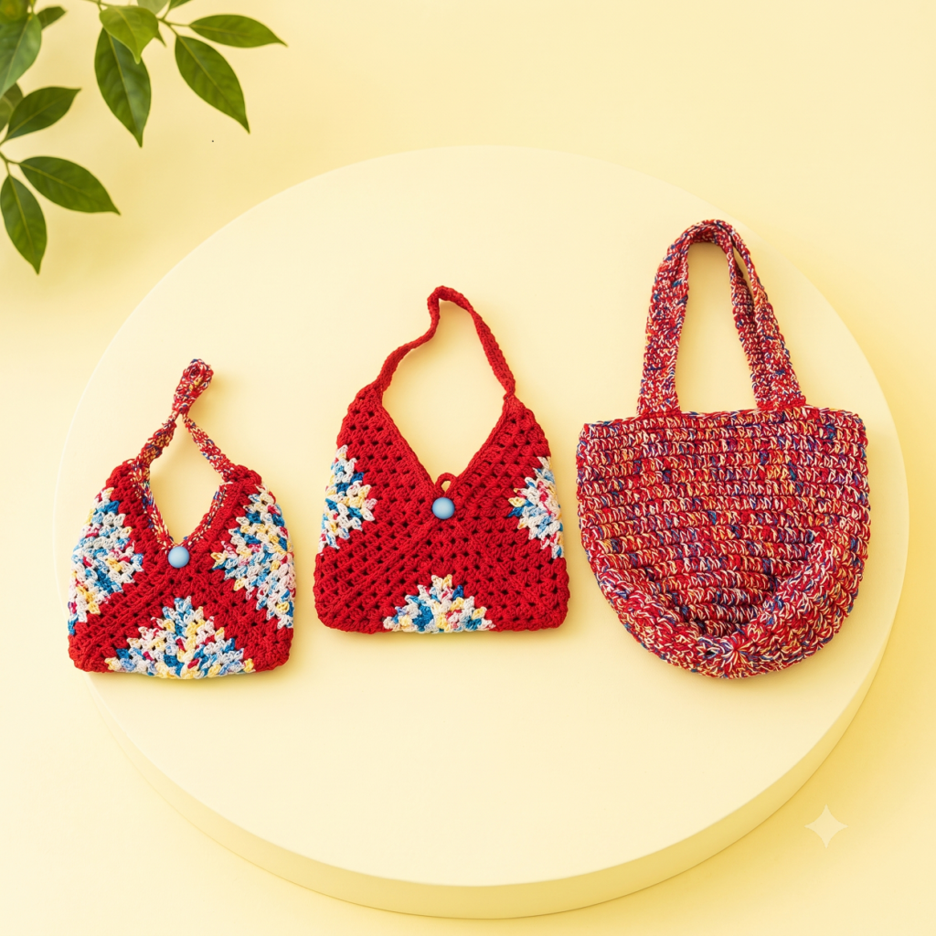 Crochet Cotton Pouches