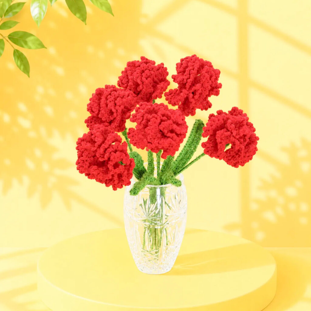 Crochet Red Carnation